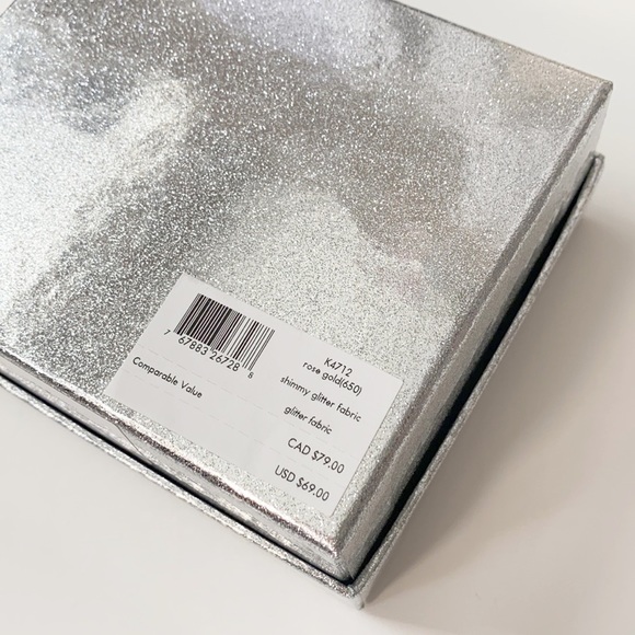 ♠️Kate Spade Shimmy Glitter Small Slim Card Holder Case Wallet Rose Gold NWT - Picture 8 of 9